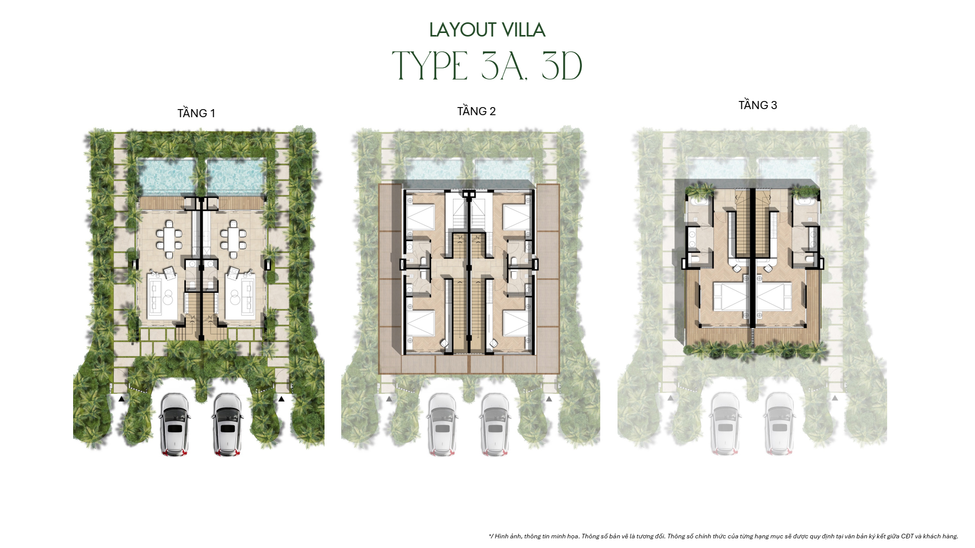Layout villa 3A, 3D