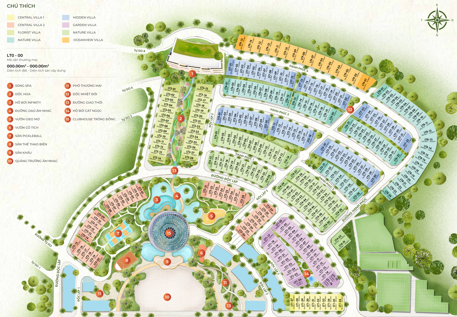 Mặt bằng Zone 3 La Tiên Villa đang mở bán